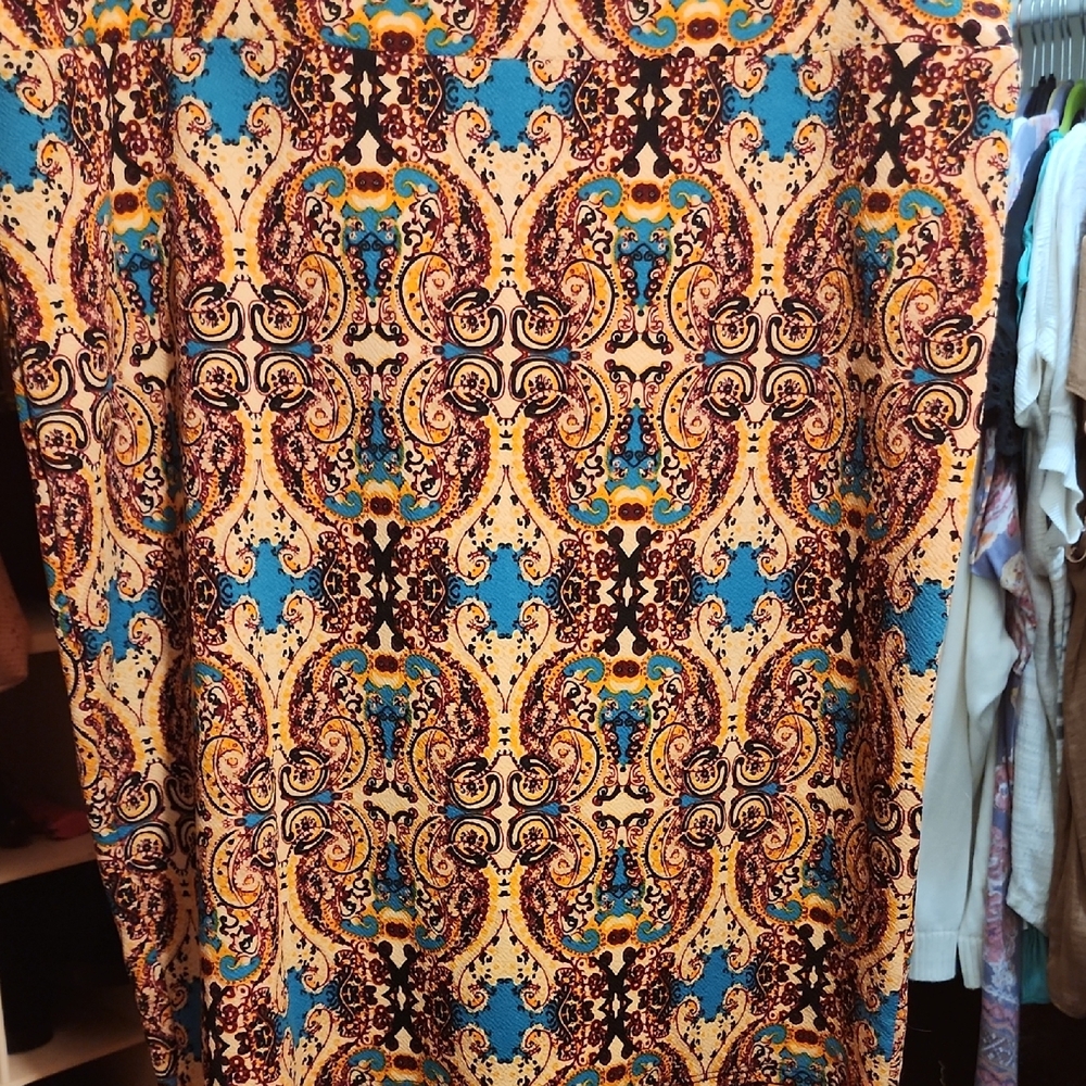 Patterned Blue and Tan Women’s Skirt